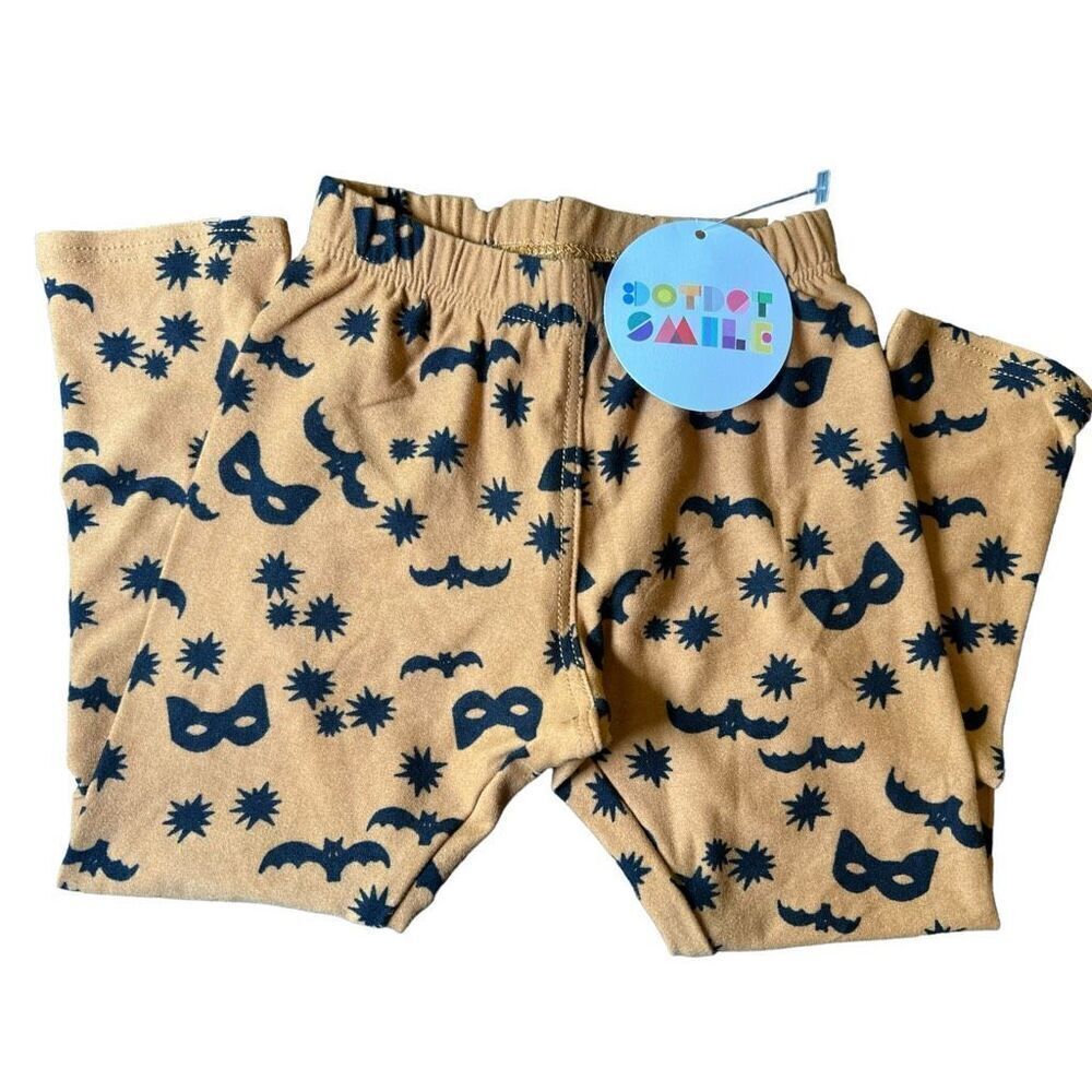 NEW Dot Dot Smile Orange‎ Brown Spooky Leggings 12-24M